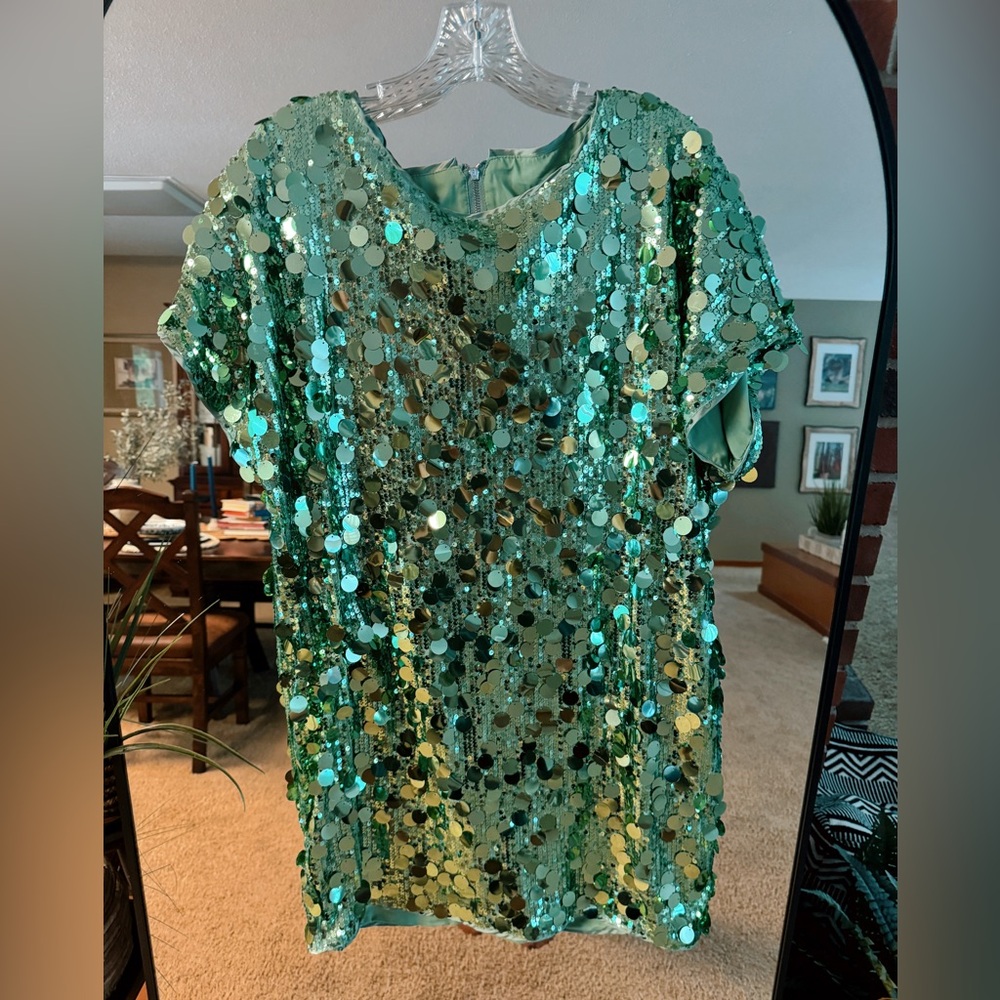 Sequin Mint/Aqua Green Dress